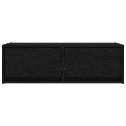 Mobile Porta TV Rovere Nero 80x31x25,5 cm in Legno Multistrato - homemem39