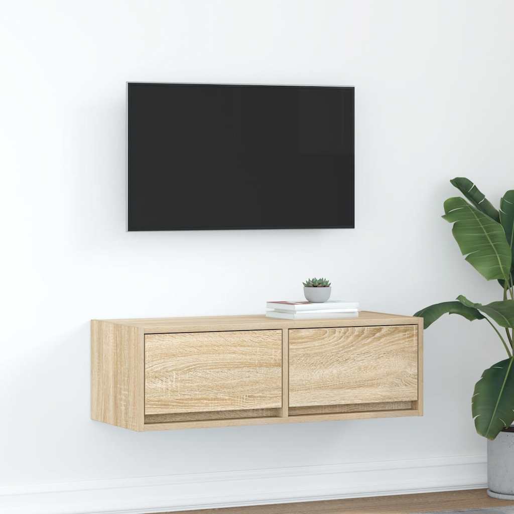 Mobile Porta TV Rovere Sonoma 80x31x25,5 cm Legno Multistrato - homemem39