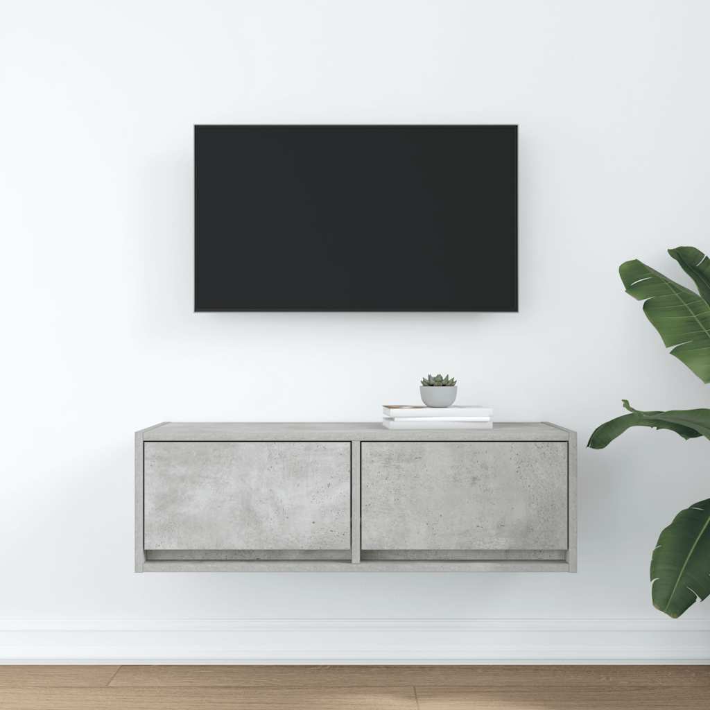 Mobile per TV Grigio Cemento 80x31x25,5 cm Legno Multistrato - homemem39