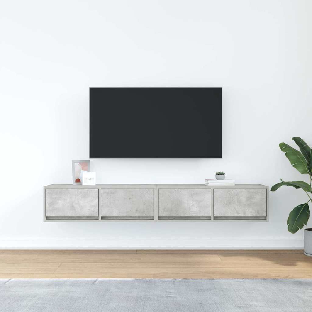 Mobili TV 2 pz Grigio Cemento 80x31x25,5cm in Legno Multistrato - homemem39