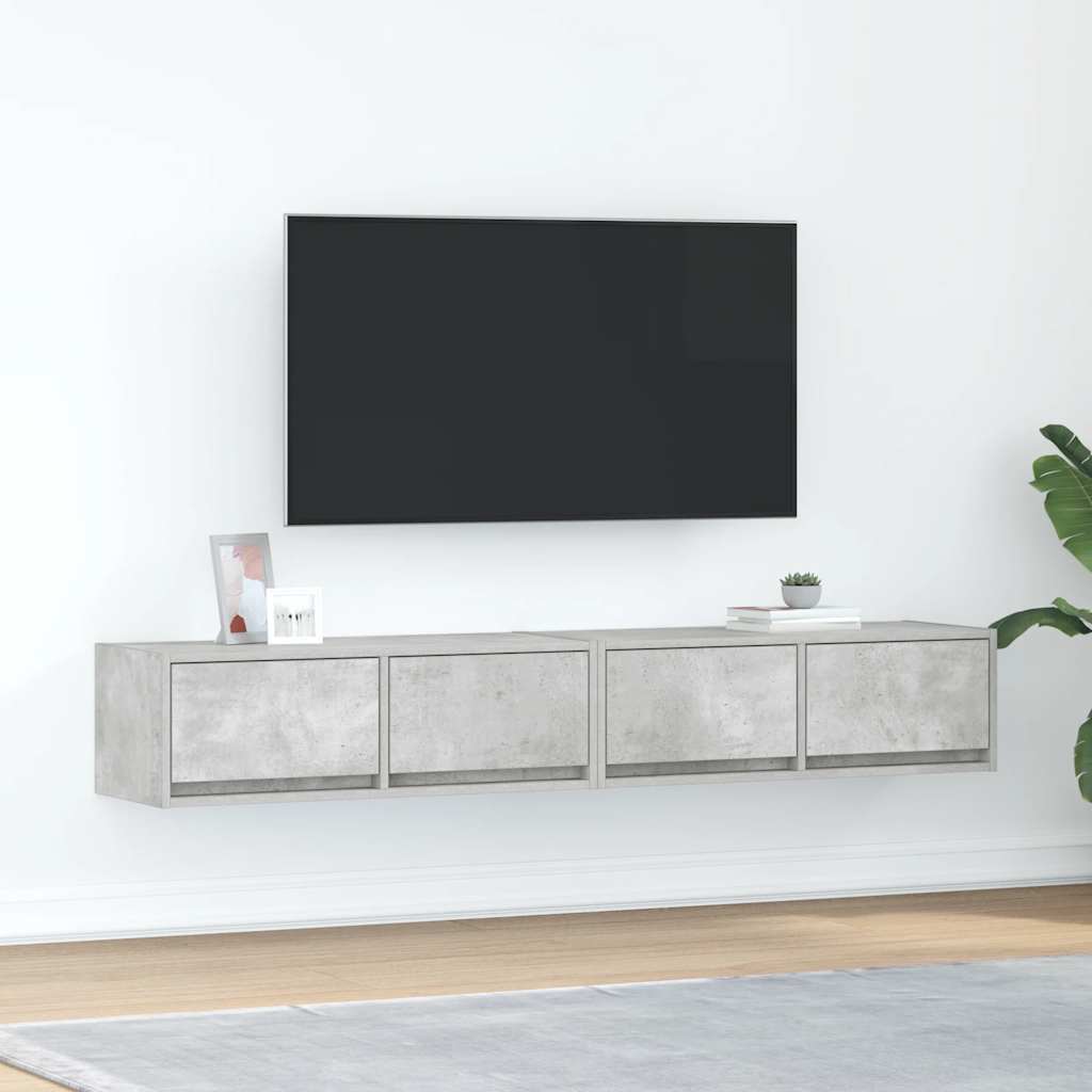 Mobili TV 2 pz Grigio Cemento 80x31x25,5cm in Legno Multistrato - homemem39