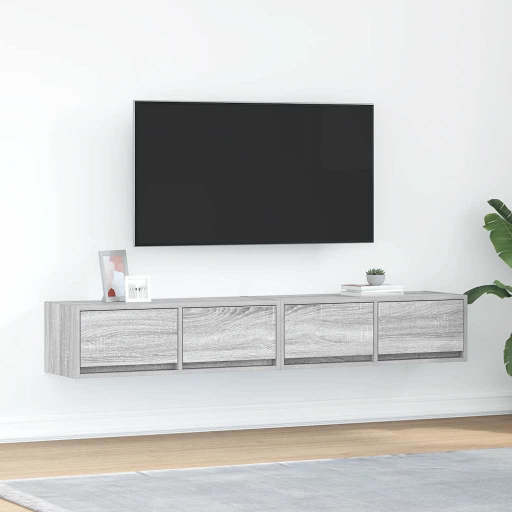Mobili TV 2pz Grigio Sonoma 80x31x25,5 cm Legno Multistrato - homemem39
