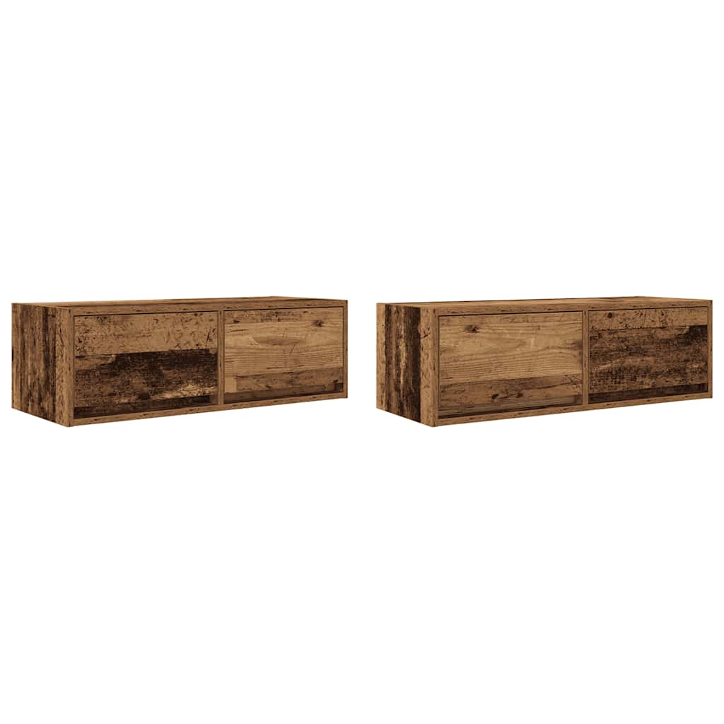 Mobili Porta TV 2 pz Legno Antico 80x31x25,5 cm in Truciolato - homemem39