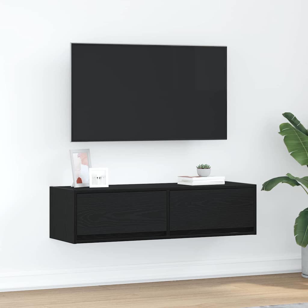 Mobile TV Rovere nero 100 x 31 x 25.5 cm Legno multistrato