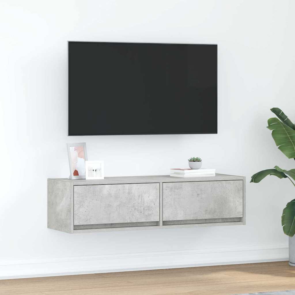 Mobile TV Grigio cemento 100 x 31 x 25.5 cm Legno multistrato