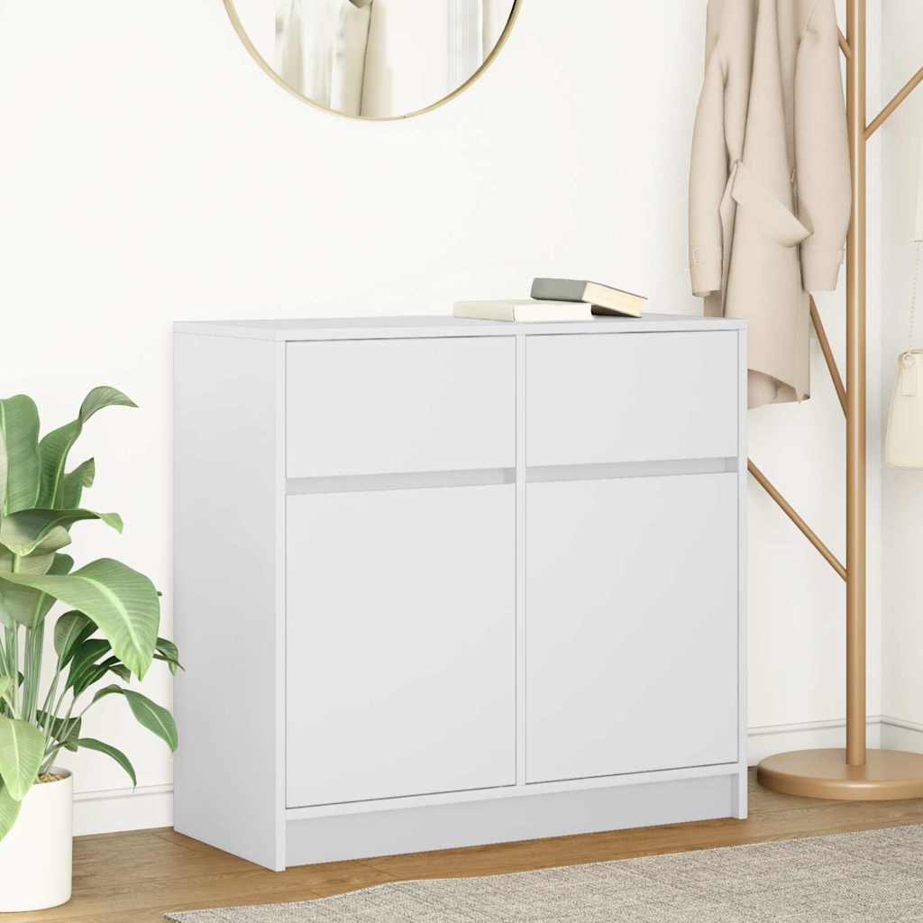 Credenza con Cassetto Bianco 80x34x76 cm in Legno Multistrato - homemem39