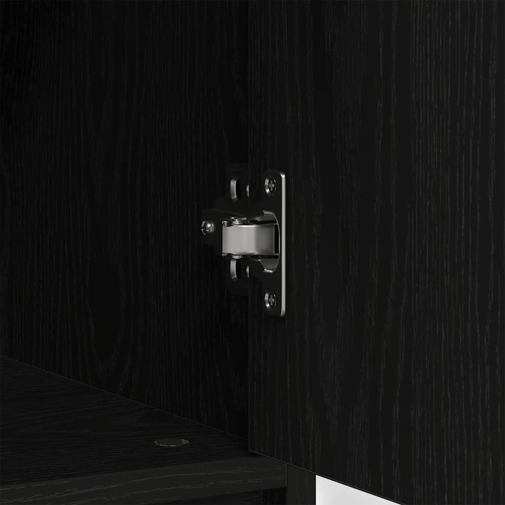 Credenza con Cassetto Rovere Nero 80x34x76 cm Legno Multistrato - homemem39