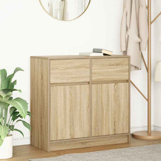 Credenza con Cassetto Rovere Sonoma 80x34x76 cm in Truciolato - homemem39