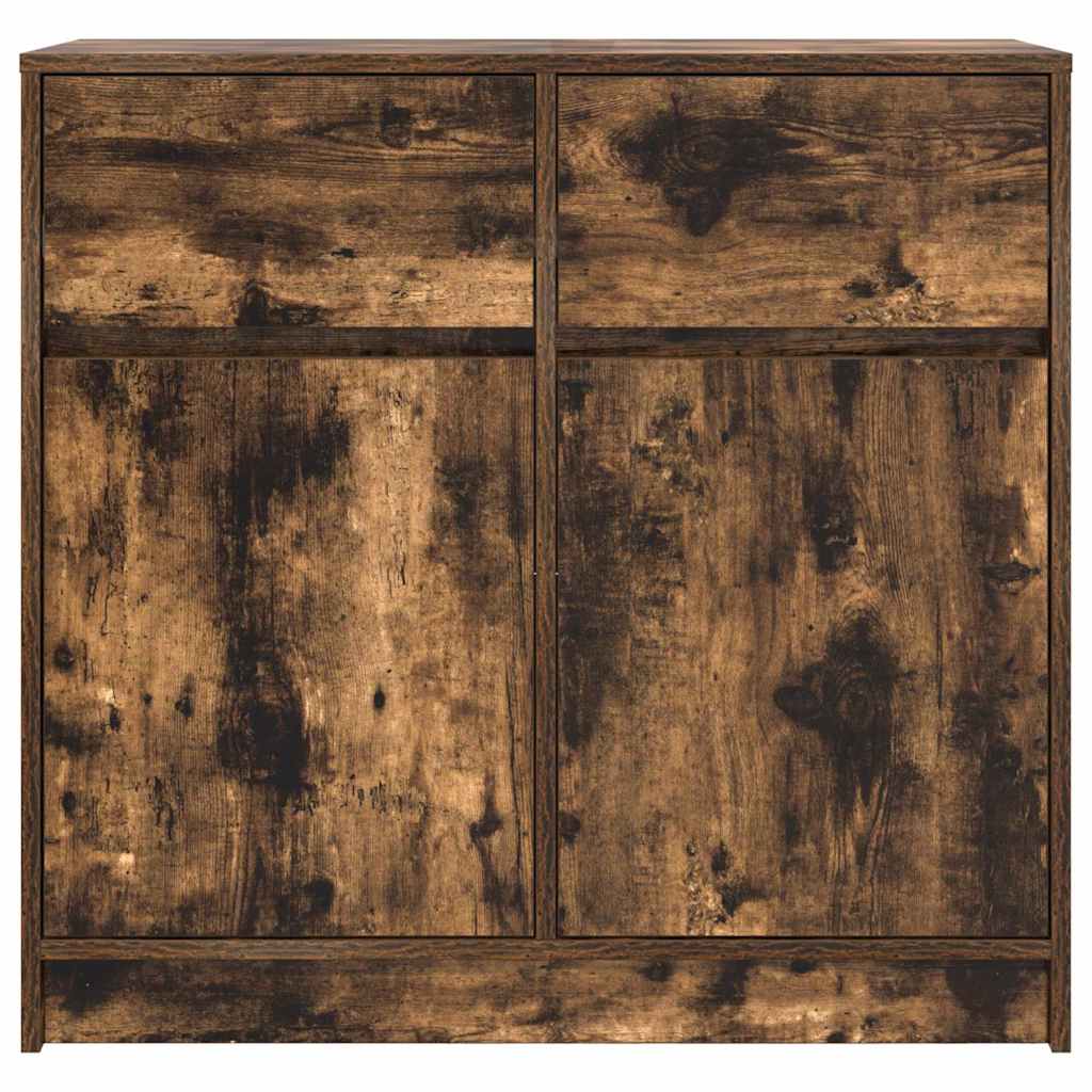 Credenza con Cassetto Rovere Fumo 80x34x76 cm in Truciolato - homemem39