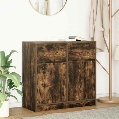 Credenza con Cassetto Rovere Fumo 80x34x76 cm in Truciolato - homemem39