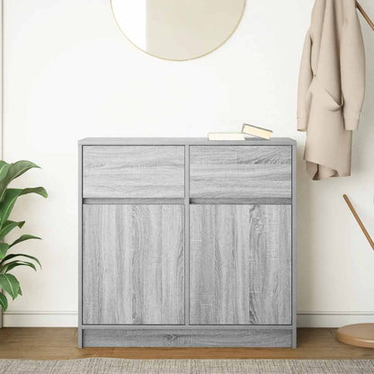 Credenza con Cassetto Grigio Sonoma 80x34x76 cm in Truciolato - homemem39