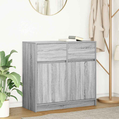 Credenza con Cassetto Grigio Sonoma 80x34x76 cm in Truciolato - homemem39