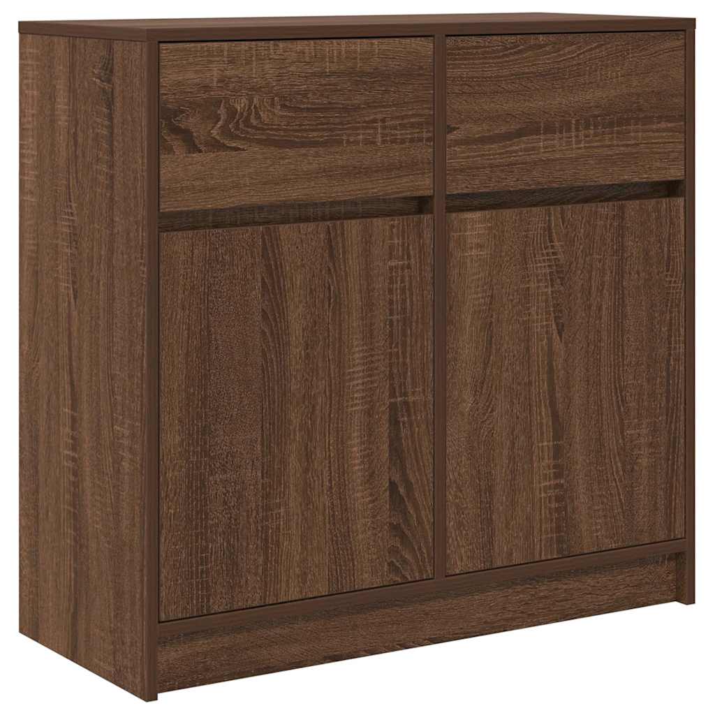 Credenza con Cassetto Rovere Marrone 80x34x76 cm in Truciolato - homemem39