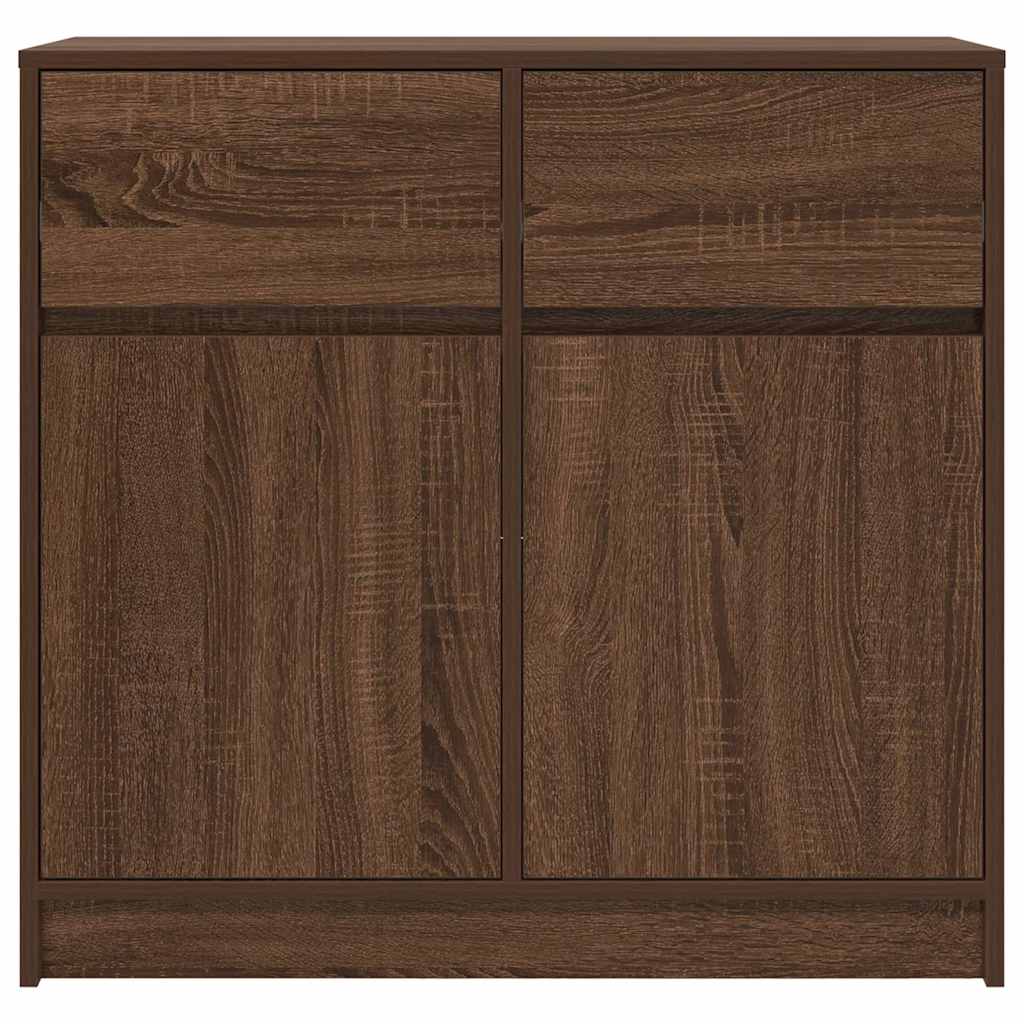 Credenza con Cassetto Rovere Marrone 80x34x76 cm in Truciolato - homemem39
