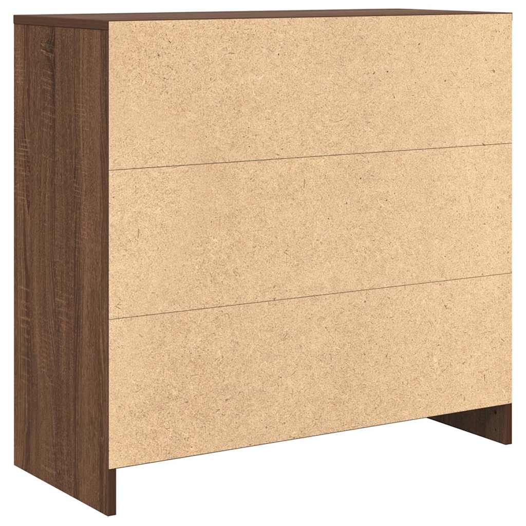 Credenza con Cassetto Rovere Marrone 80x34x76 cm in Truciolato - homemem39