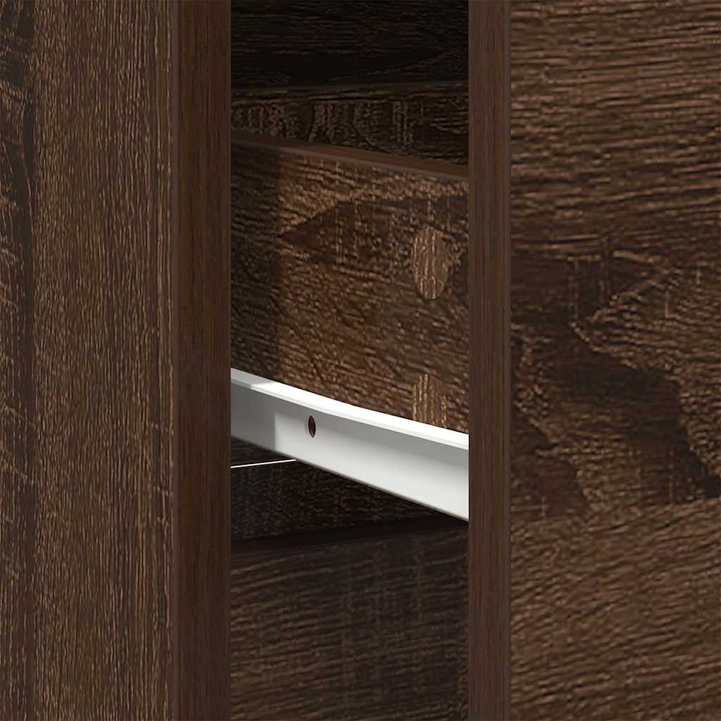 Credenza con Cassetto Rovere Marrone 80x34x76 cm in Truciolato - homemem39