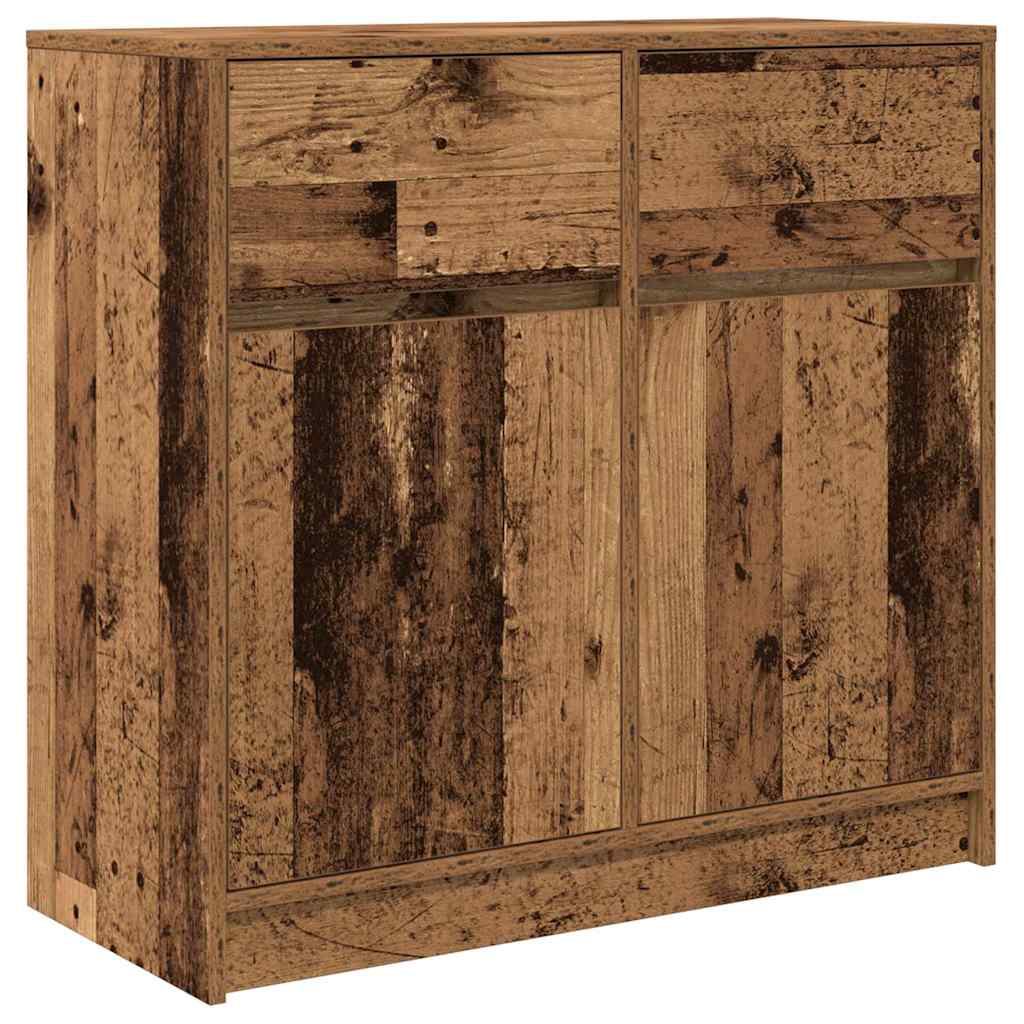 Credenza con Cassetto Legno Antico 80x34x76 cm in Truciolato - homemem39
