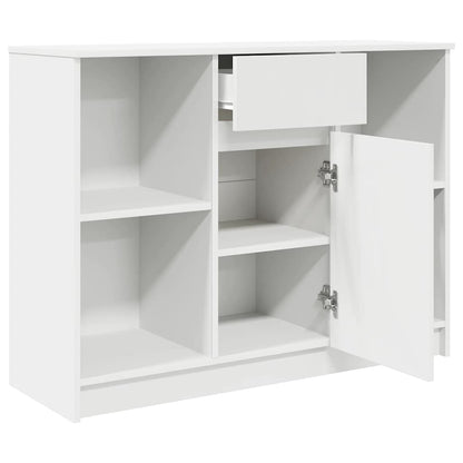 Credenza con Cassetto Bianco 101x35x76 cm in Legno Multistrato - homemem39