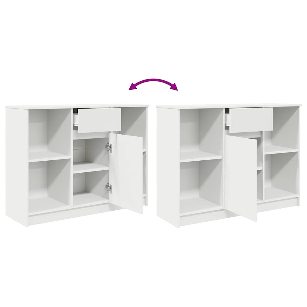 Credenza con Cassetto Bianco 101x35x76 cm in Legno Multistrato - homemem39