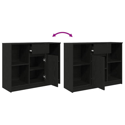 Credenza con Cassetto Rovere Nero 101x35x76cm Legno Multistrato - homemem39