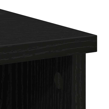 Credenza con Cassetto Rovere Nero 101x35x76cm Legno Multistrato - homemem39