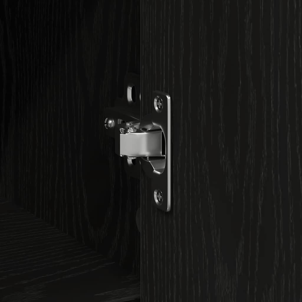 Credenza con Cassetto Rovere Nero 101x35x76cm Legno Multistrato - homemem39