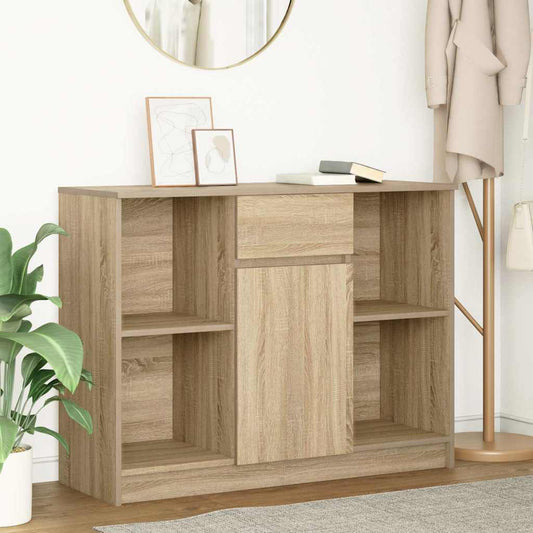 Credenza con Cassetto Rovere Sonoma 101x35x76 cm in Truciolato - homemem39