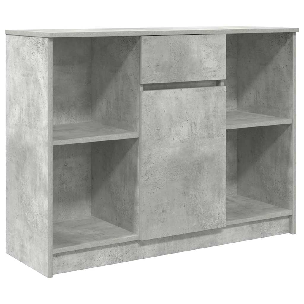 Credenza con Cassetto Grigio Cemento 101x35x76 cm in Truciolato - homemem39