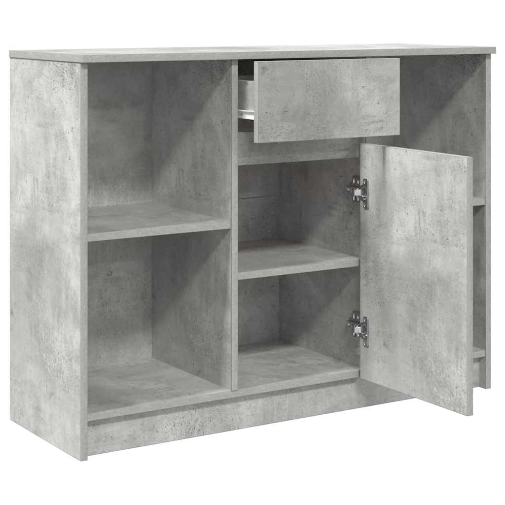 Credenza con Cassetto Grigio Cemento 101x35x76 cm in Truciolato - homemem39