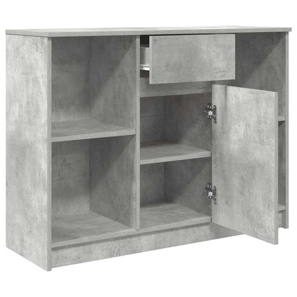 Credenza con Cassetto Grigio Cemento 101x35x76 cm in Truciolato - homemem39