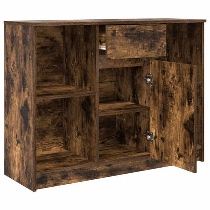 Credenza con Cassetto Rovere Fumo 101x35x76 cm in Truciolato - homemem39
