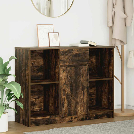 Credenza con Cassetto Rovere Fumo 101x35x76 cm in Truciolato - homemem39