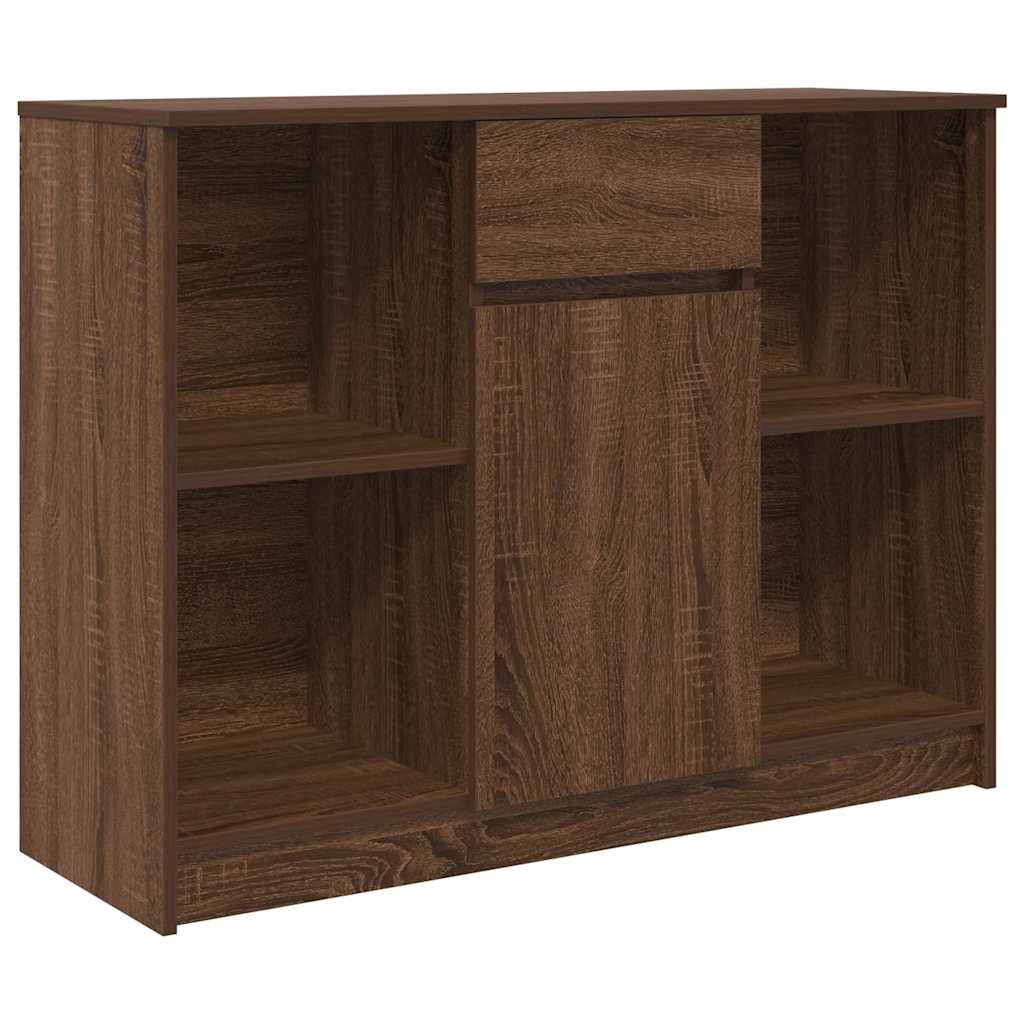 Credenza con Cassetto Rovere Marrone 101x35x76 cm in Truciolato - homemem39