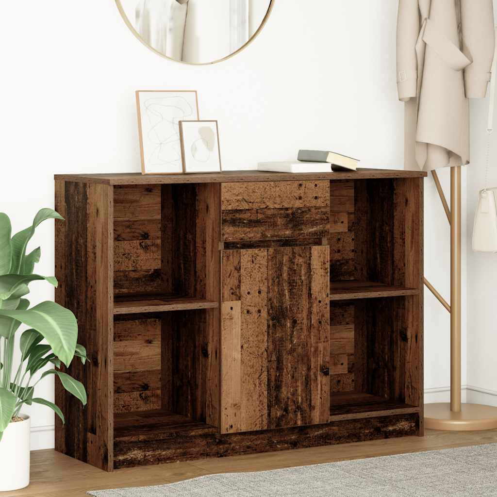 Credenza con Cassetto Legno Antico 101x35x76 cm in Truciolato - homemem39