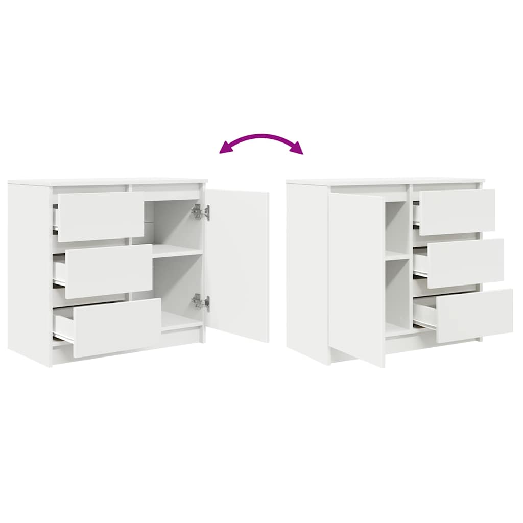 Credenza con Cassetto Bianco 71x35x65 cm in Legno Multistrato