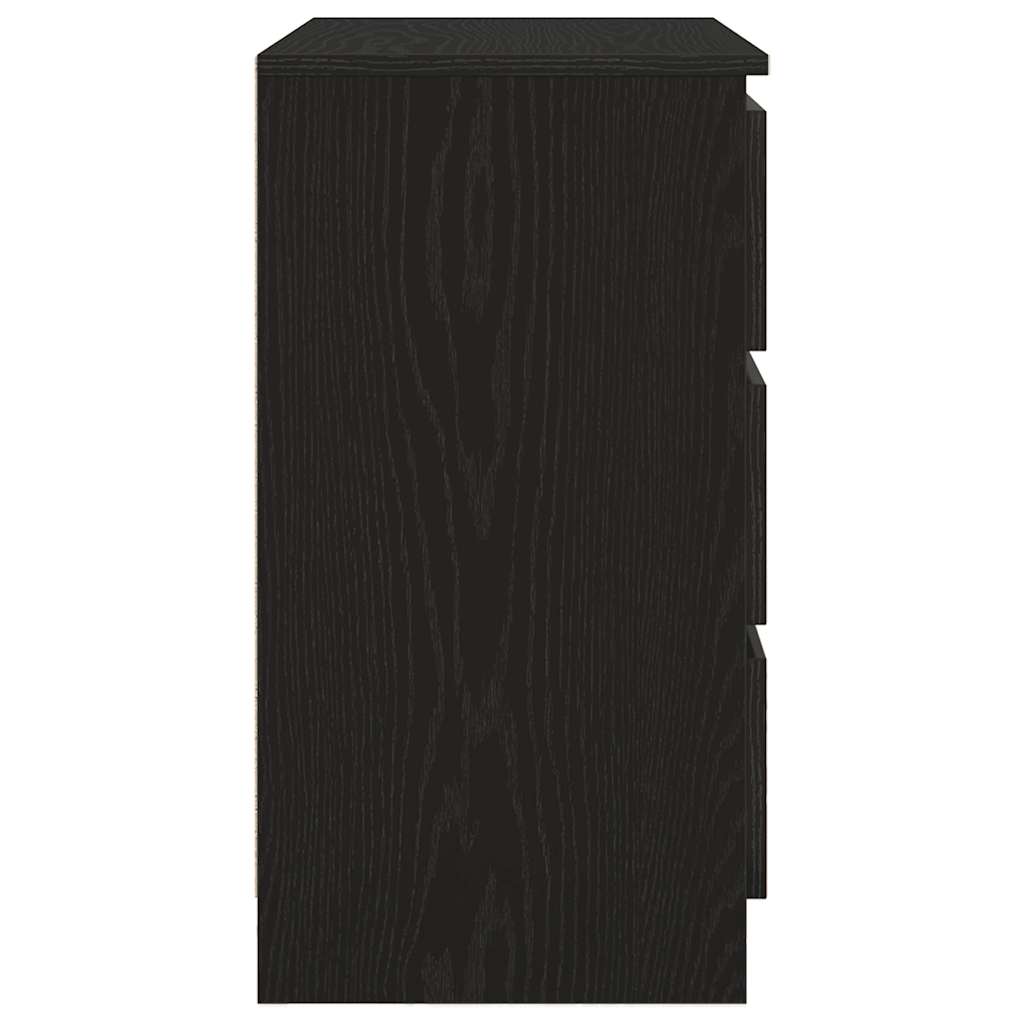 Credenza con Cassetto Rovere Nero 71x35x65 cm Legno Multistrato - homemem39