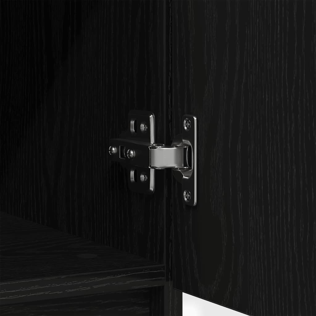 Credenza con Cassetto Rovere Nero 71x35x65 cm Legno Multistrato - homemem39