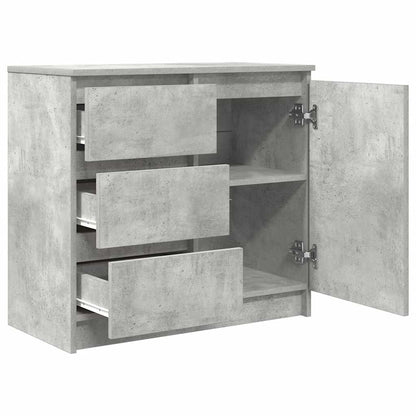 Credenza con Cassetto Grigio Cemento 71x35x65 cm in Truciolato - homemem39