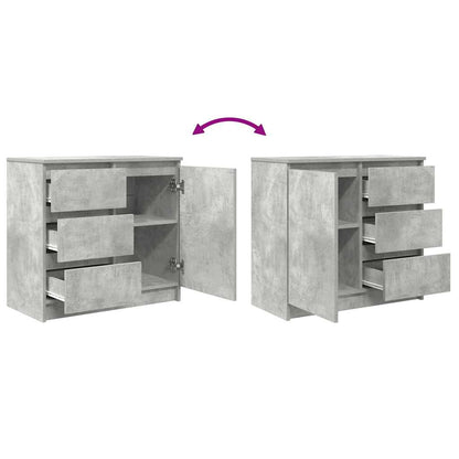 Credenza con Cassetto Grigio Cemento 71x35x65 cm in Truciolato - homemem39