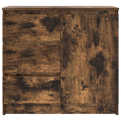Credenza con Cassetto Rovere Fumo 71x35x65 cm in Truciolato - homemem39