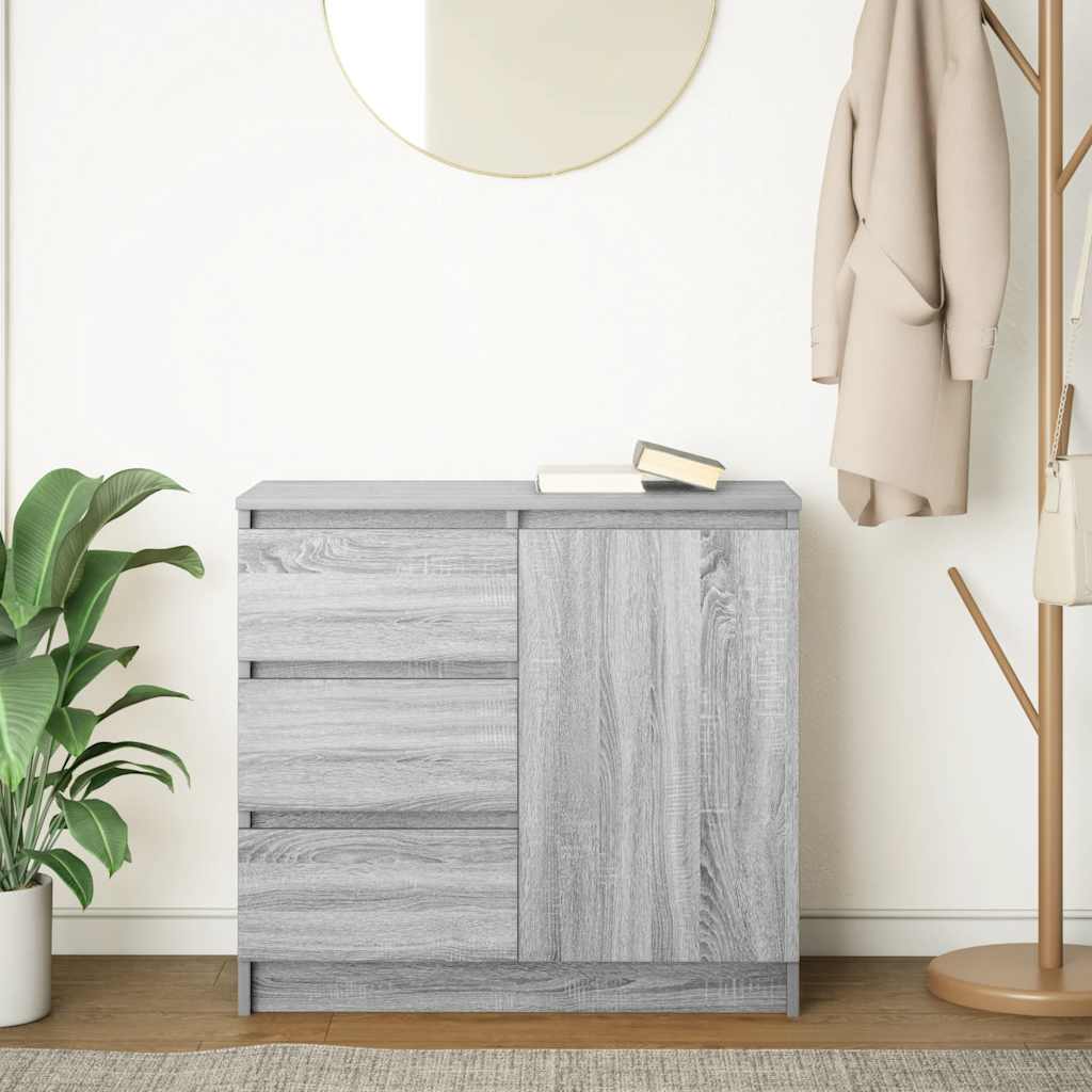 Credenza con Cassetto Grigio Sonoma 71x35x65 cm in Truciolato - homemem39