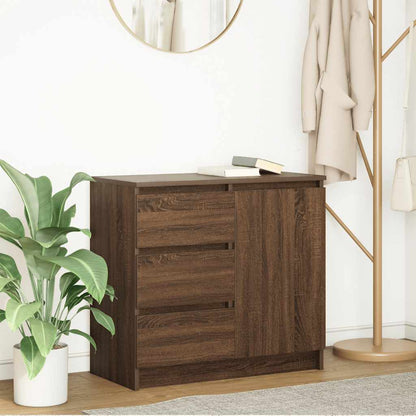 Credenza con Cassetto Rovere Marrone 71x35x65 cm in Truciolato - homemem39