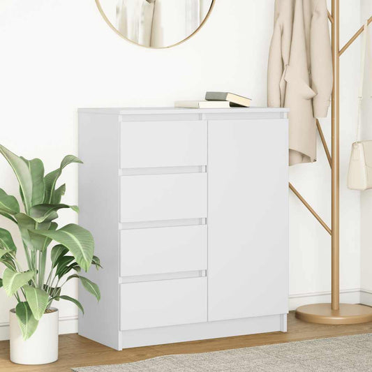 Credenza con Cassetti Bianco 71x35x84 cm in Legno Multistrato