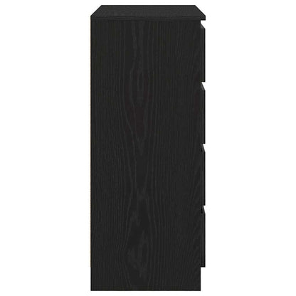 Credenza con Cassetti Rovere Nero 71x35x84 cm Legno Multistrato - homemem39