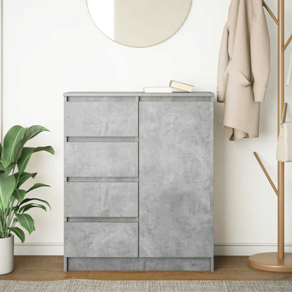 Credenza con Cassetti Grigio Cemento 71x35x84 cm in Truciolato