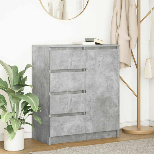 Credenza con Cassetti Grigio Cemento 71x35x84 cm in Truciolato