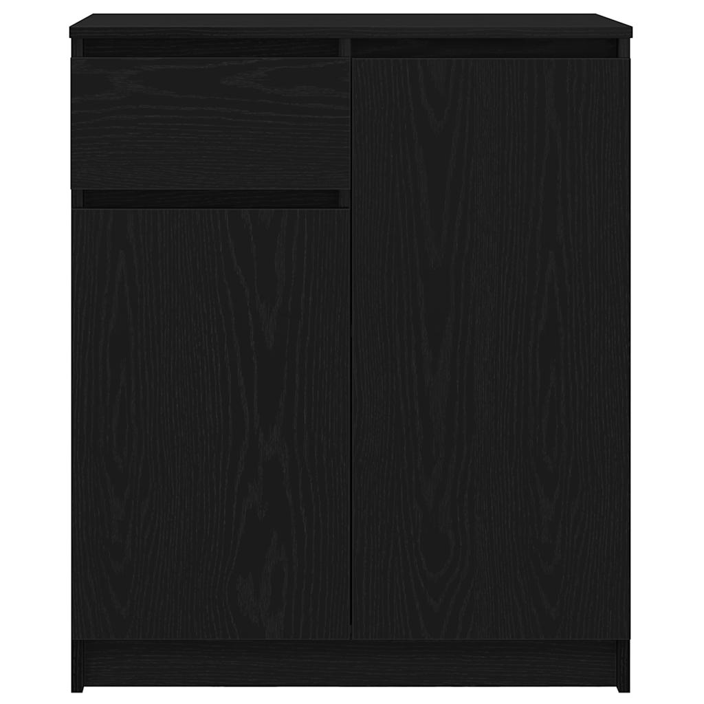 Credenza con Cassetto Rovere Nero 71x35x84 cm Legno Multistrato - homemem39