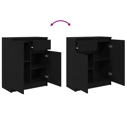 Credenza con Cassetto Rovere Nero 71x35x84 cm Legno Multistrato - homemem39