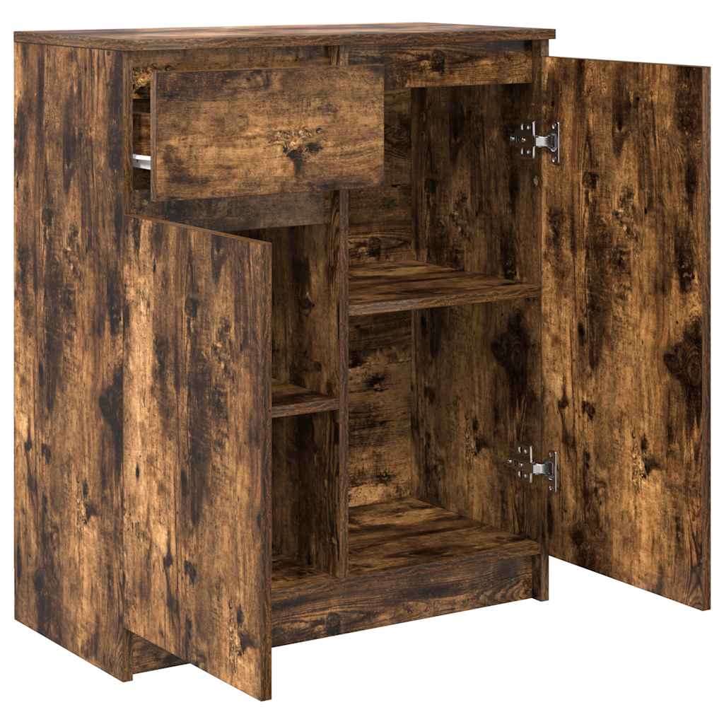 Credenza con Cassetto Rovere Fumo 71x35x84 cm in Truciolato - homemem39