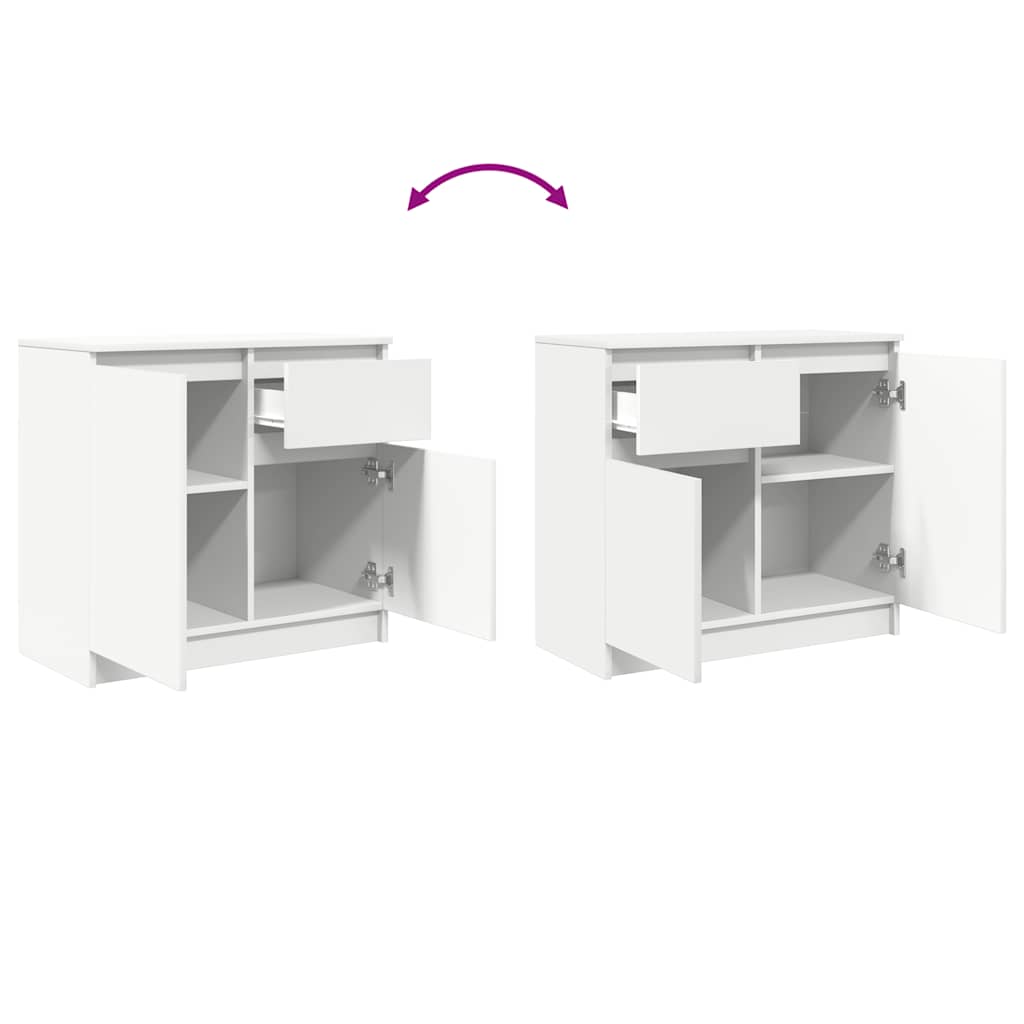Credenza con Cassetto Bianco 71x35x65 cm in Legno Multistrato - homemem39